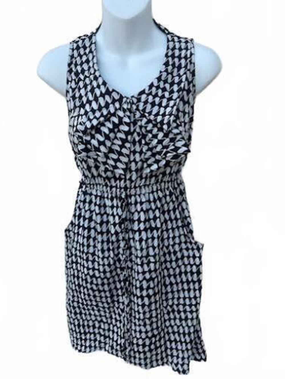 Bebop Black & White Sleeveless Dress XS